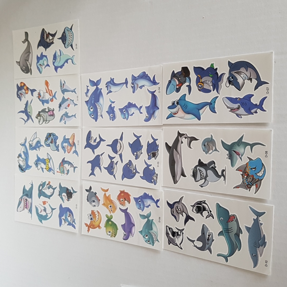 Tatoos 10 Pages of Sharks Temporary Tattos